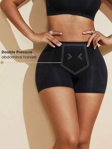 1 Piece Women's Seamless High Waist Shaping Shorts, Tummy Control Shapewear Underwear, Tight Shorts, Waist Trainer, Butt Pads, Shaping Pants - 黑色 - 查看 8