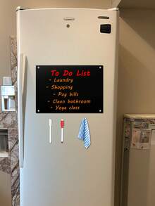 Refrigerator Magnetic Menu Planner Board, Dual-Color Erasable Acrylic Weekly Meal Planner, Home Kitchen Meal Prep Record & Decorative Message Board, Back To School - Multicolor - View 8