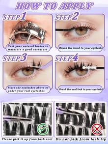 Bộ 252 sợi mi giả C-Curl QUAFFLY làm từ lông thỏ và mi giả kiểu hoạt hình, độ dày 10-18mm, mỏng tự nhiên, phù hợp cho sử dụng hàng ngày và người mới bắt đầu. - Xem 8