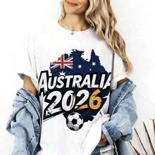 France 2026  Supporter T-Shirt, Football Fan T-Shirt With French Flag, 2026 World Cup Supporter Shirt, Gift For The French National Team. Women's T-Shirts - 白色 3 - 查看 6