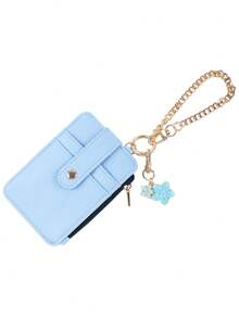 1pc Pastel Color Card Holder Keychain, Spring Floral Chain Design Zipper Coin Pouch, Practical & Gentle, Suitable For Commuting, Dating Or As A Thoughtful Gift - Multicolor - View 10