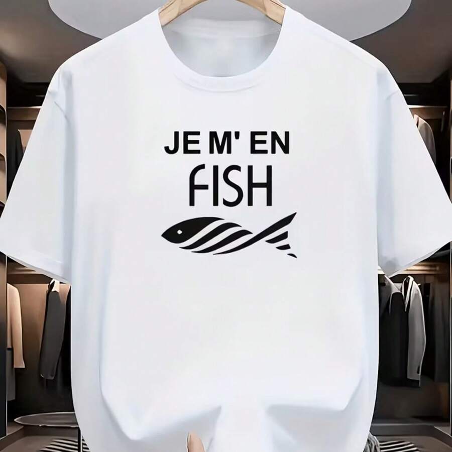 Printed T-Shirt For Men And Women - 白色 - 查看 1