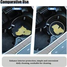 Bling Car Cup Holder Coaster, Shiny Crystal Rhinestone Silicone Dustproof Drink Cup Insert Pad, Dazzling Automotive Interior Water Bottle Holder Embedded Mat, Universal Fit  Four Colors Available - Pink - View 6