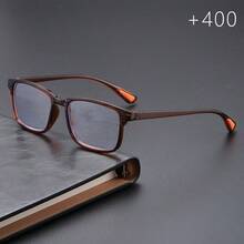 1 pieza Gafas de lectura cuadradas clásicas de moda, con patrón de rombos que muestra un estilo juvenil y de negocios, una opción de regalo ideal - Marrón - Ver 16