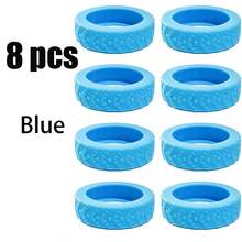 8pcs Multi-Color Off-Road Tire Tread Silicone Wheel Protectors, Thick Wear-Resistant Anti-Slip Quiet Design, Luggage Suitcase Caster Covers, Office Chair Caster Protective Accessories, Suitable For Travel And Home Use - Multicolor - View 12