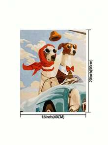 1 Set DIY Unframed Numeric Painting Kit, Puppy Art, Suitable For Bedroom Decor And Art Wall, Simple And Fun Painting Method, No Drawing Experience Required, Fulfill Your Painter Dream, Immerse Yourself In The Colorful World, Each Stroke Is Self-Expression, Add Romanticism To Life, Best Gift For Family And Friends, 40*50CM - Multicolor - View 3