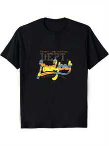 Men's Clothing: Retro New York Challengers League T-Shirt With 80s Neon Graffiti Print - Vintage New York Streetwear, Breathable Short Sleeve Crew Neck Casual T-Shirt, Eye-Catching Retro Design. - 黑色 - 查看 6
