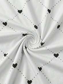 Camiseta de mujer con cuello redondo, estampado de corazones y lunares, y bloques de color - Blanco 9 - Ver 4
