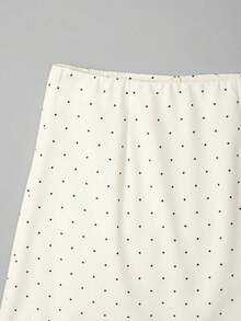 Minifalda casual y versátil con lunares para citas y salidas de mujeres - Albaricoque - Ver 3