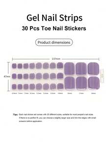 Stiker Kuku Kaki Gel Semi-Kering Baru, Desain Berkilau, Stok Tersedia Grosir, Tahan Air & Tahan Lama untuk Musim Panas - Mauve Purple - View 4