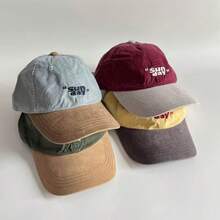 1pc Retro Contrast Color "SUN DAY" Embroidered Baseball Cap, Versatile Small Face Visor Hat, Outdoor Sun Protection - Multicolor - View 6
