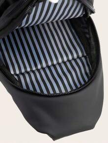 Bolsa de pecho multifuncional para hombres con puerto de carga USB, bolso de hombro ligero para teléfono móvil, bolso cruzado deportivo de unicolor versátil, bolso bandolera de gran capacidad a prueba de agua para uso diario, bolso de cintura para viajes de invierno, bolso negro para exteriores, bolso de viaje, regalos del Día de San Valentín, calcomanías, bolso de cintura, bolso escolar, bolso de primavera, bolso de compras, bolso lateral, cinturones, artículos de nueva vida para estudiantes, bolso esencial - Negro - Ver 8
