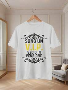 Funny Women's Retirement Slogan T-Shirt - "I'm A Senior VIP To A Retired Man", Graphic Print In Spanish And English, Loose Fit, Casual Comfort, Humorous Gift For Retirement Life, Lettering, Comfortable Retirement Party Outfit For All Seasons - 白色 - 查看 6