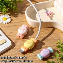 2pcs Candy Shaped Data Cable Protector, Silicone Anti-Breaking Storage Sleeve - Multicolor - View 4