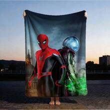 1pc S-Pider-Man Print Blanket,Retro Cartoon Style Throw Blanket,Cartoon Character Printed Blanket,All-Season Universal Nap Blanket,Character Home Decor Blanket,Modern Fashion Gift Suitable For Home Bedroom Bed Sofa Office Lunch Break Cover Picnic Blanket - Nhiều màu - Xem 2