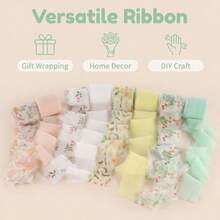 8 piezas de cintas de seda con borde deshilachado del mismo color, 40M de cintas de regalo multicolor, lazos DIY - Ver 1