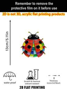 1pc 2D Acrylic Ladybug Wall Hanging Decor, Crafts For Home, Hostel, Outdoor Wall, Delicate Design, Suitable For Garden, Living Room And Indoor/Outdoor Sculpture, Insect Theme Decoration - Colorful - View 4