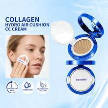 danche Collagen CC Cushion Foundation, Hydrating High Coverage Base Makeup, Naturally Evens Skin Tone Covers Redness Pores Acne Marks, Lightweight Fit Daily Makeup, Portable Design With Replacement Refill, 2 Shades Ivory Natural For Different Skin Tones - Multicolor - View 3