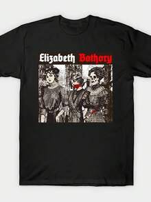 New 2026 Solid Color T-Shirt, Elizabeta Batory T-Shirt, Men's Black Crew Neck T-Shirt, Fashionable, Loose And Comfortable, Suitable For All Seasons, Ideal For Travel, Home And Parties, A Perfect Gift For Women And Men. - 黑色 - 查看 6