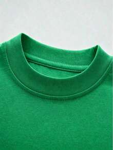 A Round Neck, Short-Sleeved T-Shirt From A Fashionable Clothing Line, Made In Mexico For The Spring/Summer 2025 Season. Featuring A Cartoon Print, It's A Couple's Model, Suitable For Wearing Both Inside And Out, Ideal For The Office And Casual Style, Designed For Men And Women, Sold Individually. - 綠色的 - 查看 4