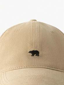 1pc Khaki Bear Vintage Baseball Cap - Khaki - View 3