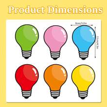 hoojojo 6 Pcs Light Bulb Dry Erase Magnets - Reusable Whiteboard & Fridge Magnets For Highlighting, Reminder Notes & Important Marking - Multicolor - View 6