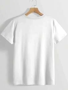 1 camiseta de mujer 100% algodón con estampado geométrico de corazón y la palabra "faith" - tela ligera y transpirable de 180g, top casual de manga corta y cuello redondo, adecuada para uso diario y fiestas de verano, lavable a máquina, 100% algodón de 180g. - Blanco - Ver 2