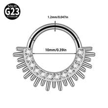 1PC G23 Titanium Zirconia Piercing Hoop Titanium Hinged Clicker Ring Septum Ring Hexagram CZ Labret Ring Ear Tragus Helix Cartilage Piercing - Như thể hiện trong hình ảnh - Xem 11