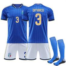 World Cup Italy 18 Barella Jersey Home Shirt Football Team Uniform For Adults - 2627 Italy Home Team No. 1 - View 6