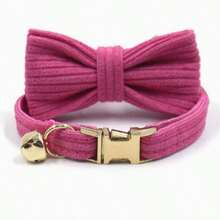 2pcs/Set New Arrival Multi-Color Velvet Cat Collar With Bow Tie, Pet Cute Bell Collar, Adjustable Size, Pet Decor Bow Tie Collar Set, Soft Double-Layer Fabric, Suitable For Cats And Small Dogs, Elegant High-End Pet New Gift - Multicolor - View 29