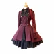 Red Women's Dress With Bow and Ruffles