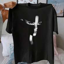 1 Piece Women's Black Pulp Graphic T-Shirt - Soft Cotton, Loose Fit, Vintage 90s Style, Inspired By Britpop, Casual For Everyday Wear, 180g, 100% Cotton - 黑色 - 查看 11