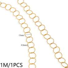 1m 304 Stainless Steel 18K Gold Plated Mixed Paperclip Chain, Oval And Rectangular Links Suitable For DIY Jewelry Making - Chain - View 10