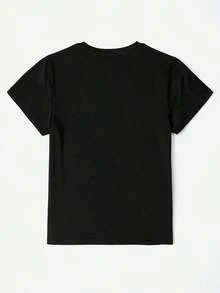 1 Piece Women's Crew Neck T-Shirt - Horse Design With Sparkling Details, Casual Top, Lightweight, For Summer/Spring, Machine Washable, Regular Fit, Blouse For Casual Wear (Comfortable) 180g 100% Cotton - 黑色 - 查看 2