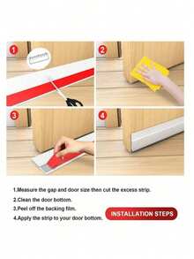 Self-Adhesive Door Bottom Draft Stopper, Soundproof/Dustproof Sealing Strip, Suitable For Door And Window Gaps, Easy To Apply Without Damaging Door Frame, Practical Home Accessory, Perfect For Spring Renovation And Room Remodeling - One Meter - View 5