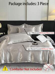 Bộ chăn ga gối 3 món dệt jacquard mềm mại (1 vỏ chăn + 2 vỏ gối), thích hợp cho phòng ngủ và phòng khách. - Xám - Xem 7