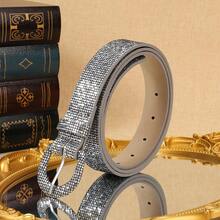 APLCSEY 1pc Fully Rhinestoned Silver Rhinestone Waist Belt, Women's Shiny Decorative Belt For Party, Nightclub, Sexy Outfit - Grey - View 5