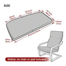 1 Stück Nordischer Jacquard Poang Stuhl Kissenbezug, Ganzjahres-Elastisches Stuhlpolsterbezug, Staubdichter lockerer Sofa Einzelsitz Kissenbezug, geeignet für Wohnzimmer und Hotel - Verschiedenfarbig - Übersicht 3