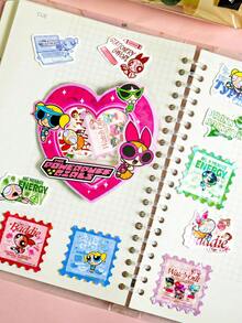 THE POWERPUFF GIRLS 20 miếng dán PET hình Powerpuff Girls, hình hoạt hình, chống thấm nước, hình Blossom, Bubbles và Buttercup dùng cho bình nước, máy tính xách tay, sổ tay, album ảnh. - Màu Hồng  Dưa hấu - Xem 5