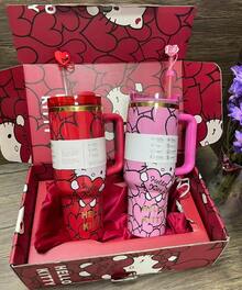 SANRIO 40 Oz Tumbler Stainless Steel Coffee Mug Cup Insulated Portable Vacuum Travel Tumbler With Handle Lid Straw Water Bottle Stanleyss - Multicolor - View 1