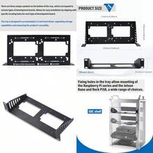 GeeekPi - Estante para rack SBC de 10 pulgadas, compatible con Raspberry Pi/Jetson Nano/RockPi 5B/Dev Board y HDD/SSD de 2.5 pulgadas, para DeskPi RackMate T1/T0/T2/T0 Plus/T1 Plus/TL1 Server Cabinet - negro - Ver 1