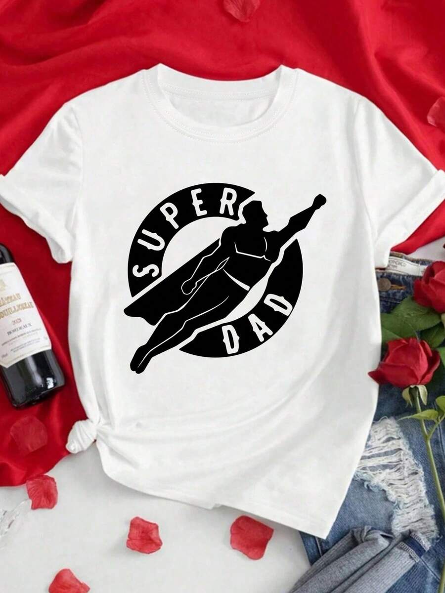 | Exquisite Design | Loose And Comfortable | Easy To Match | Short-Sleeved T-Shirt With Front Print - SUPER DEATH, Death Excess - Fashionable Printed T-Shirt For Women, Spring/Summer, Item, Versatile And Casual. - 白色 - 查看 1