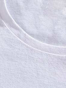 1 pieza de camiseta gráfica de manga corta y cuello redondo para mujer, 100% algodón, estilo oversized - Linda ilustración de panda asomándose con huella de pata, estética de animales kawaii, ropa casual diaria para primavera y verano. 180g 100% algodón, los diseños están completamente impresos. Unisexo. - Blanco - Ver 3