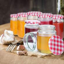 Glass Jam Jar Set With Airtight Lids And Labels - Perfect For Homemade Jam, Preserves And Honey 240/350ml Red - Red - View 5