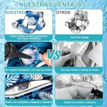 2 Juegos de Hamaca Inflable para Piscina, Silla Flotante con Válvulas Anti-Fuga y Bomba de Aire, Flotadores de Piscina Multiinflables, Flotador de Agua Multiusos para Alberca - Azul y verde - Ver 5