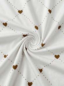 Camiseta de mujer con cuello redondo, estampado de corazones y lunares, y bloques de color - Blanco 7 - Ver 4