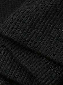 Camiseta de manga larga y cuello redondo de ajuste ceñido para mujer, versátil y casual, ropa de otoño - Negro - Ver 7