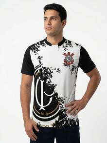Camiseta de Torcida Timão Manto Corinthians Bem Vindo ao Hospício REF23 - Preto - Visão 9