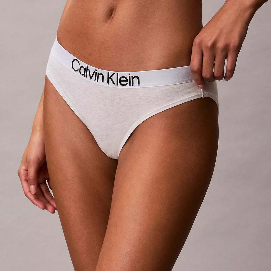 Calvin Klein Maximum Cotton Bikini QD5291 Thongs For Women Underwear - Snow Heather - View 1