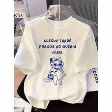 Women's 100% Casual Short Sleeve T-Shirt - Fashionable Printed Crew Neck Short Sleeve Tee, Breathable Machine Washable Fabric, Comfortable, Easy, And Stylish For Everyday Summer Wear. Perfect Gift. Relaxed Fit. Local Shipping. - 白色的 - 查看 8